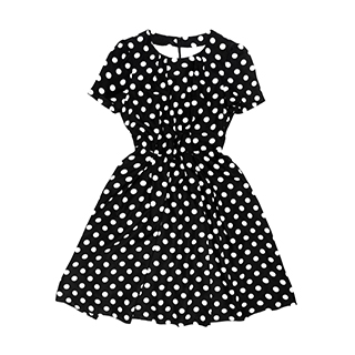 black dress with white dots
